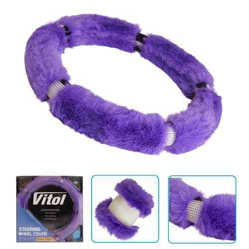 Чохол на кермо VLOD-24FA6 PRL M пурпуровий меховий без упаковки Харків