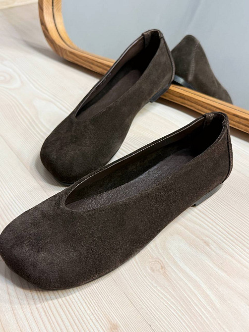 Балетки женские Zemira 23-0582 замшевые квадратный носок коричневые, 39, 25 см Киев - изображение 14