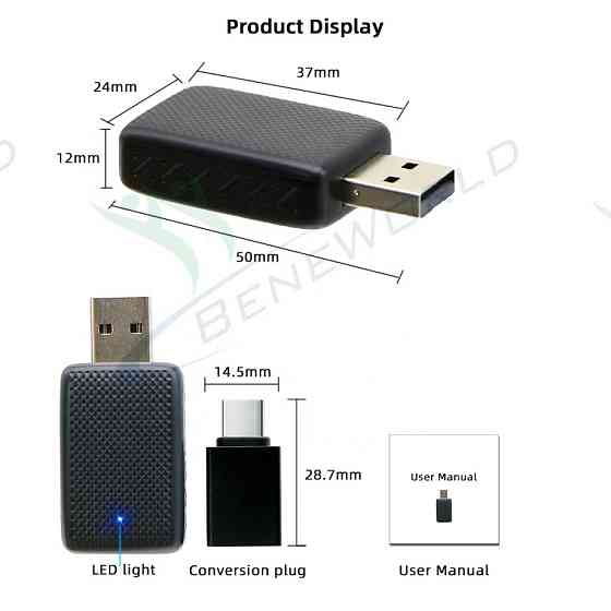 Адаптер бездротового CarPlay та Android Auto для авто Київ