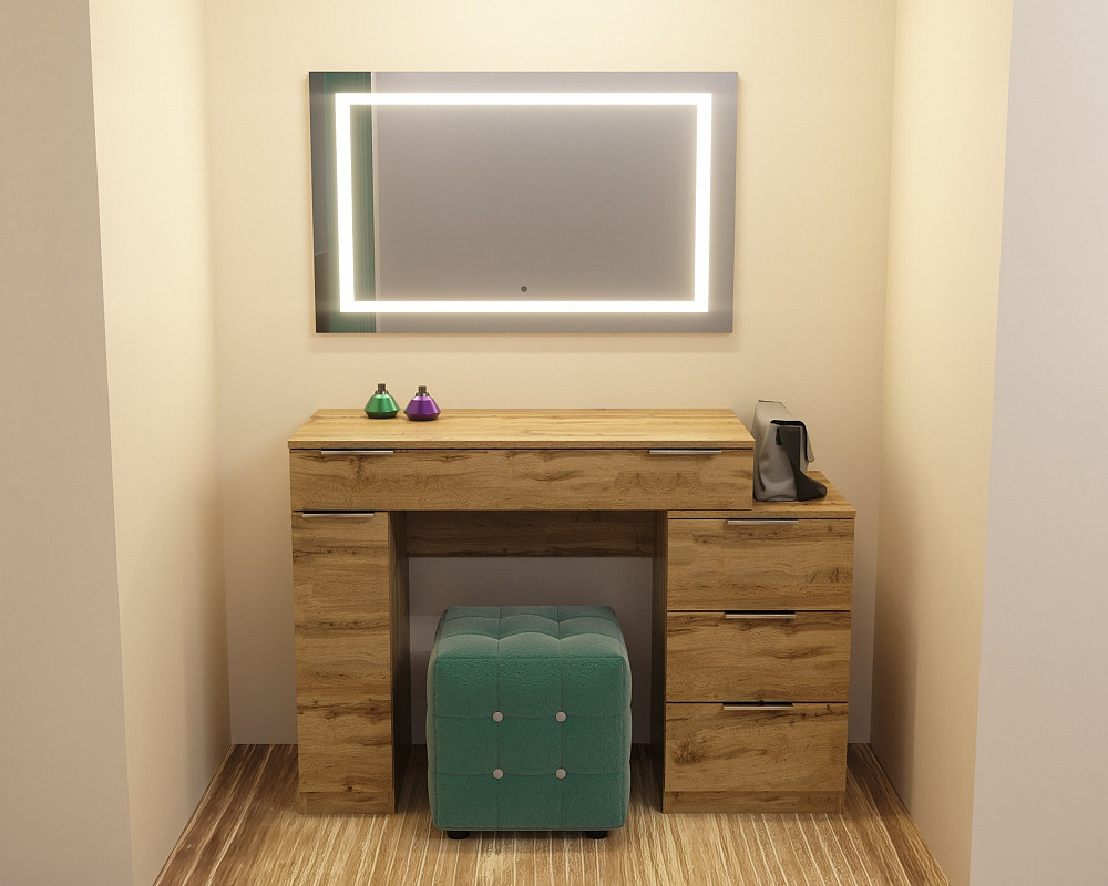 Стол туалетный Трюмо Кристалл, Дуб Аппалачи, 1200/452/847 Львов - изображение 4