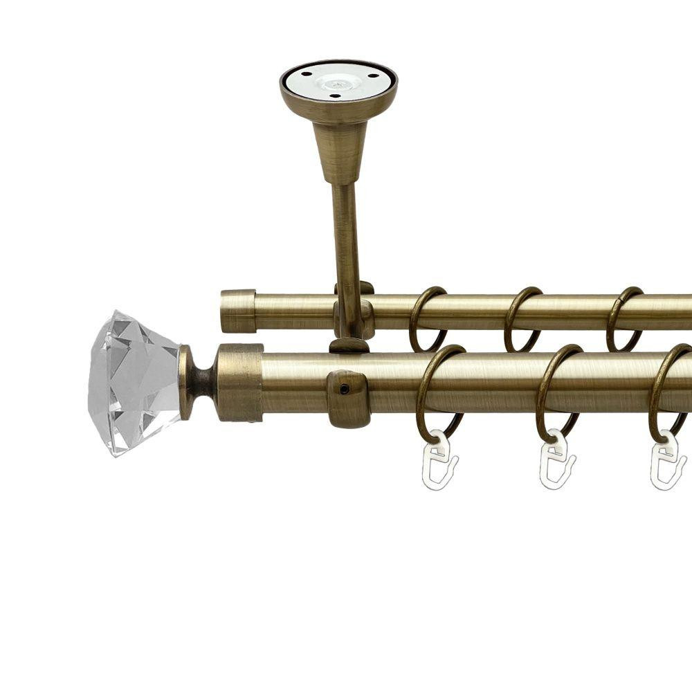 Карниз Orvit Спектралія металевий дворядний відкритий до стелі гладка труба кільце металеве Антик 25\16 мм 160 Львов - изображение 1