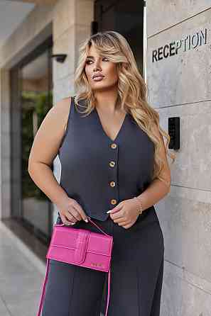 Жіночий костюм двійка жилетка з брюками "Cavin" | Норма | Розпродаж моделі Графіт, 42-44 Київ