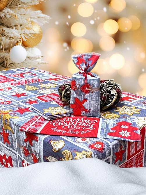 Ecotton Набір рушників Ecotton подарунковий Новий рік кухонних вафельних 2 шт. у наборі новоріч Київ - фото 1