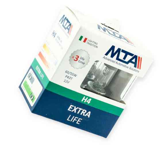 Автолампа 12V 60, 55 (43) MTA Extra Life (2шт) H4 Мукачево