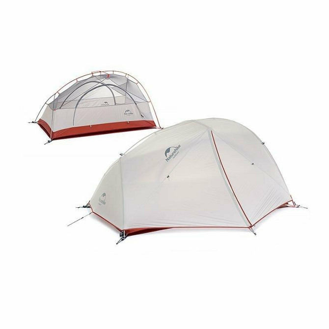 Намет надлегкий двомісний  з футпринтом Naturehike Star-River 2 Updated NH17T012-T, 20D, сіро-червон Київ - фото 2