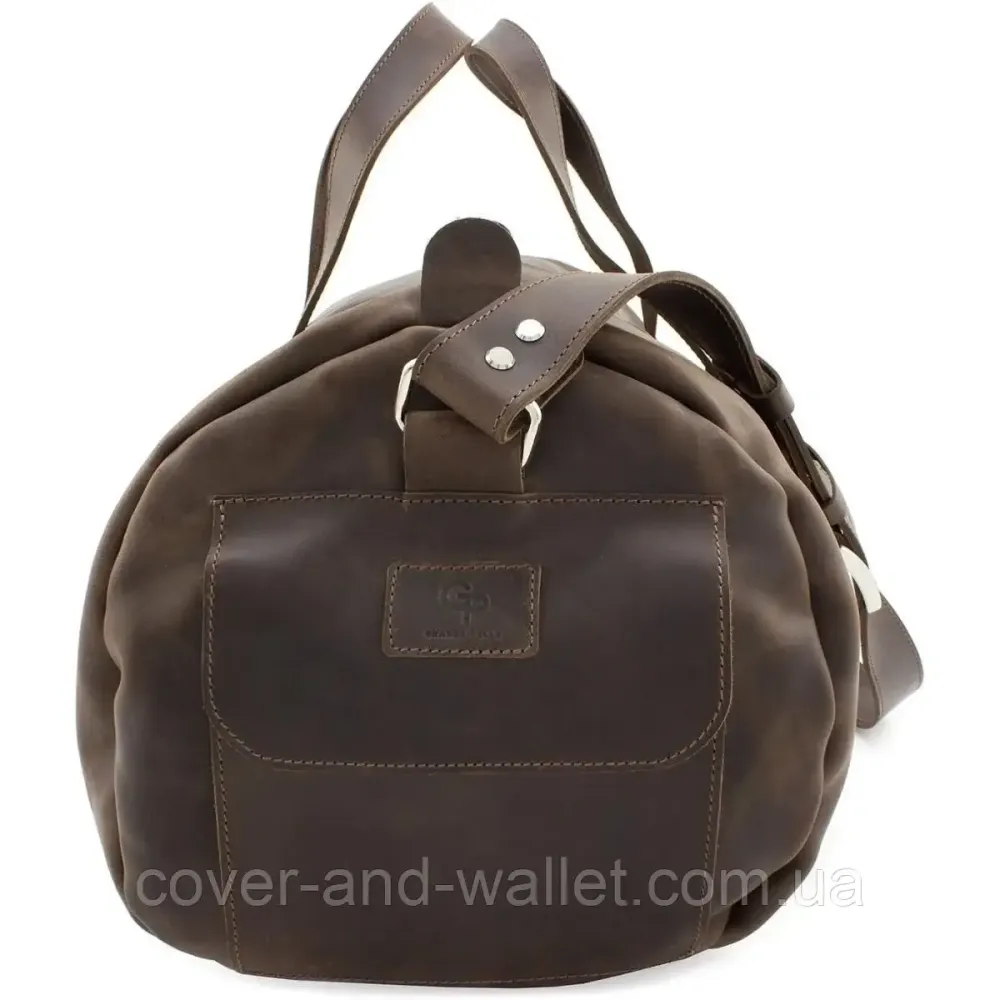 Элитная полу-круглая дорожная сумка из винтажной кожи Grande Pelle 760120 Киев - изображение 4