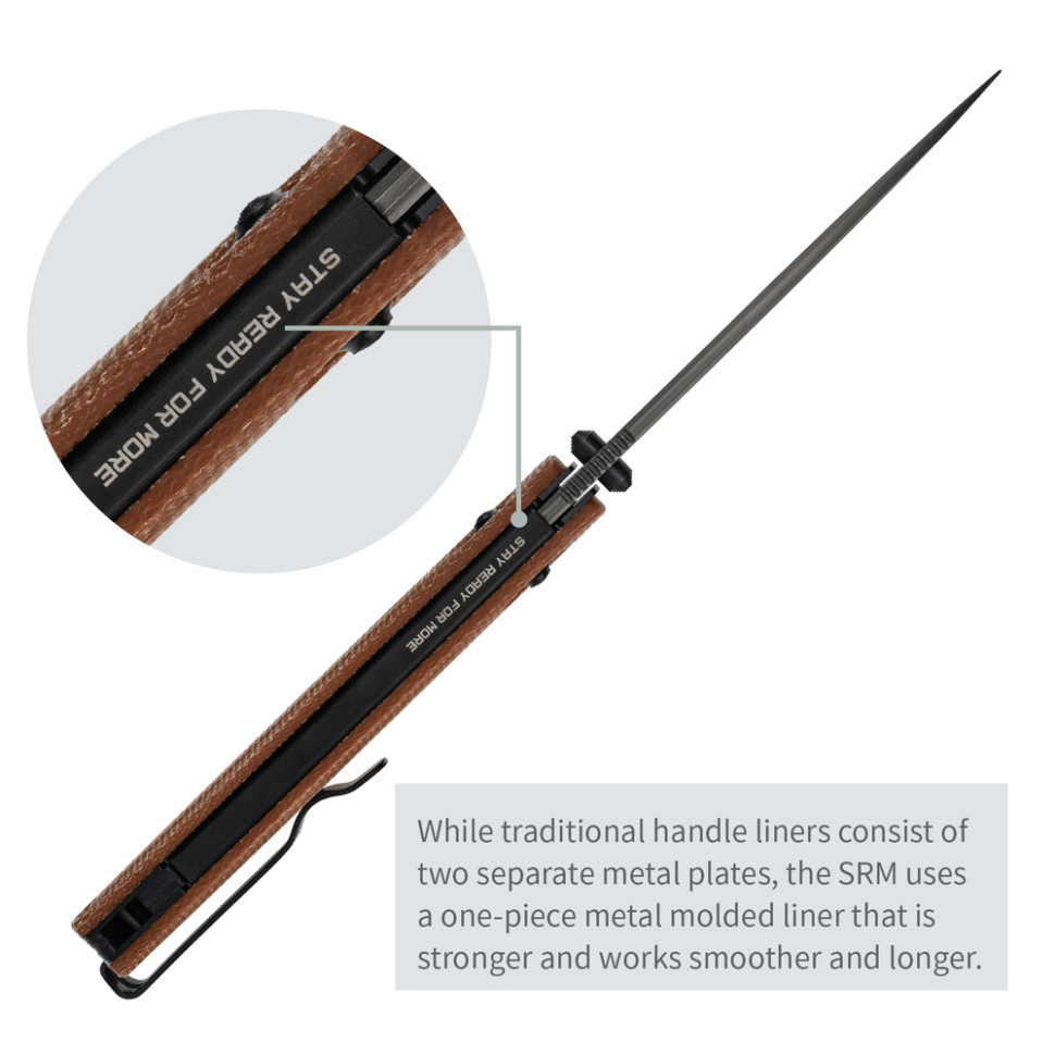 Ніж складаний SRM Terrier 258L-MN2, коричневий Київ - фото 11