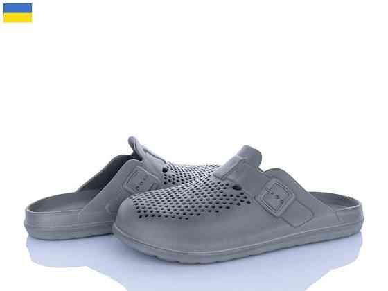 Капці шльопанці із закритим носком передом чоловічі сірі вентильовані легкі піна ЕВА лікарів кухарів для роботи відпочинку 42/43 Одеса