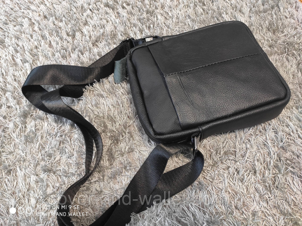 Компактная мужская сумка на плечо из натуральной кожи VIntage Черный Киев - изображение 4