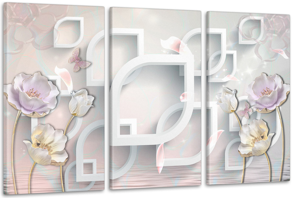 Модульна картина Квіти Абстракція Art-18_3А Київ - фото 1