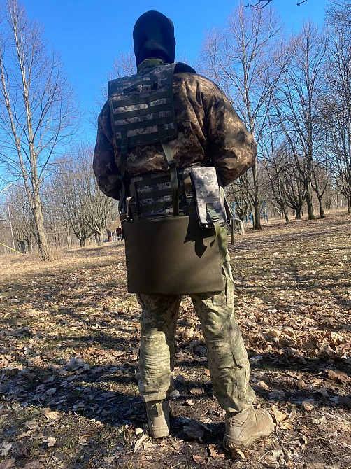 Тактичний каремат для сидіння з кріпленням на пояс швидкознімний 45×34, поджопник, сидіння Днепр - изображение 6