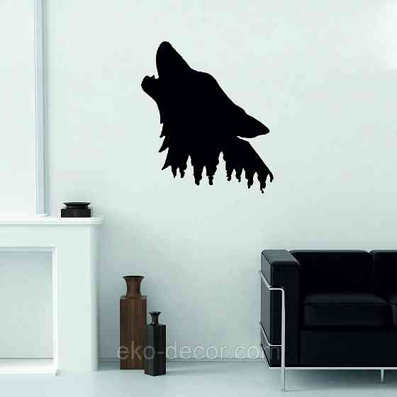 Декоративное настенное Панно «Волк», Декор на стену 70*60 см, Черный Киев