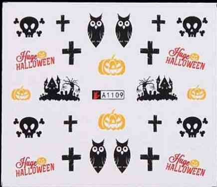 Хэллоуин наклейки на ногти 5 на 6 см разноцветный Киев