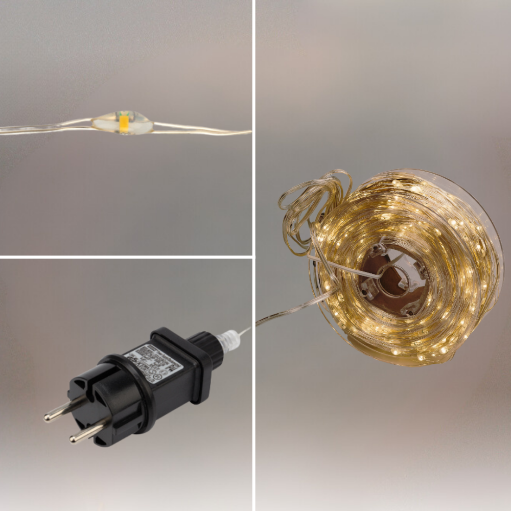 Гірлянда роса 50 метрів гірлянда капля роси з режимами 500 лед Niki Light гірлянда на пульті вулична гірлянда 220в тепло біла Київ - фото 6