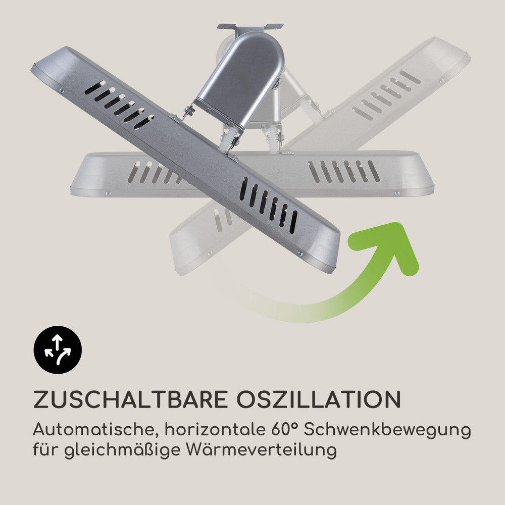 Gold Bar 2000 Инфракрасный обогреватель Swing 2000W колебание 60° Серебристо-серый (Германия, читать описание) Ровно - изображение 7