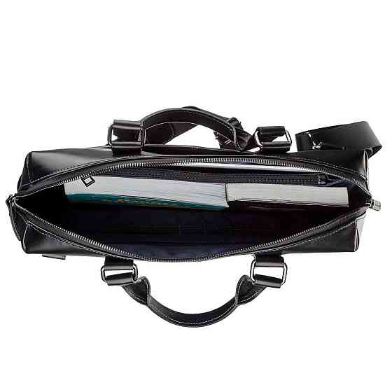 Сумка для ноутбука из гладкой кожи Черная (SHVIGEL) Киев