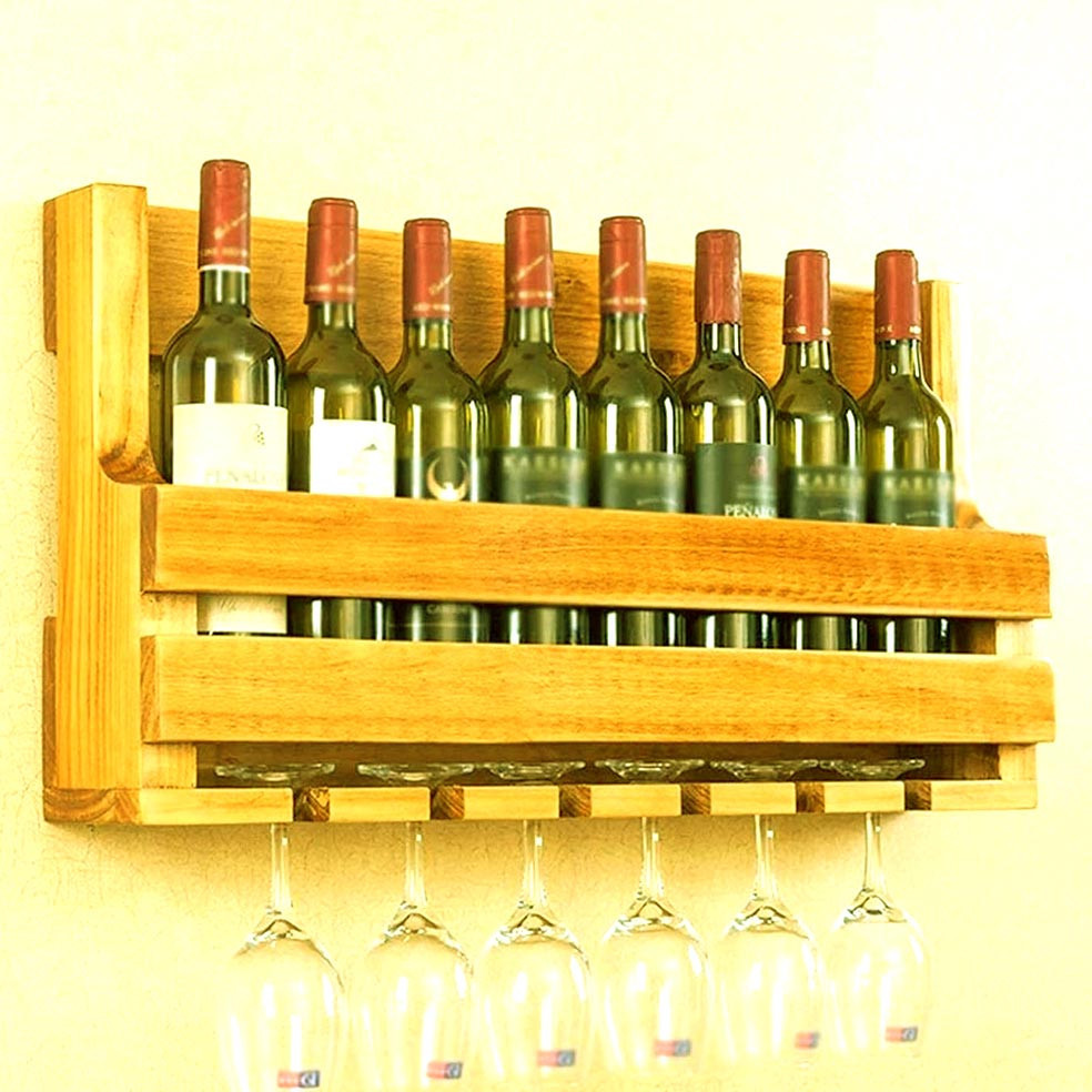 Настенная винная полка 