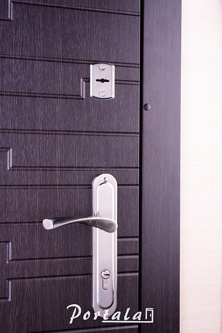 Двері квартирні, серія Комфорт, модель Естепона, на трубі венге темний/венге світлий, 2 замки Київ - фото 2