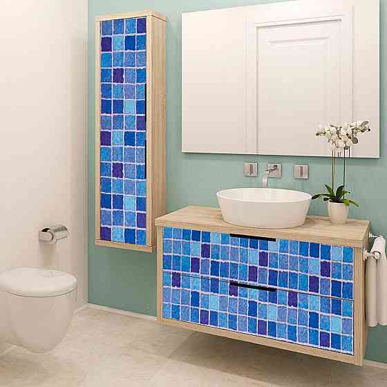 Самоклеющаяся пленка 0,45х10м х 0,07мм синяя мозаика SW-00000825 Днепр