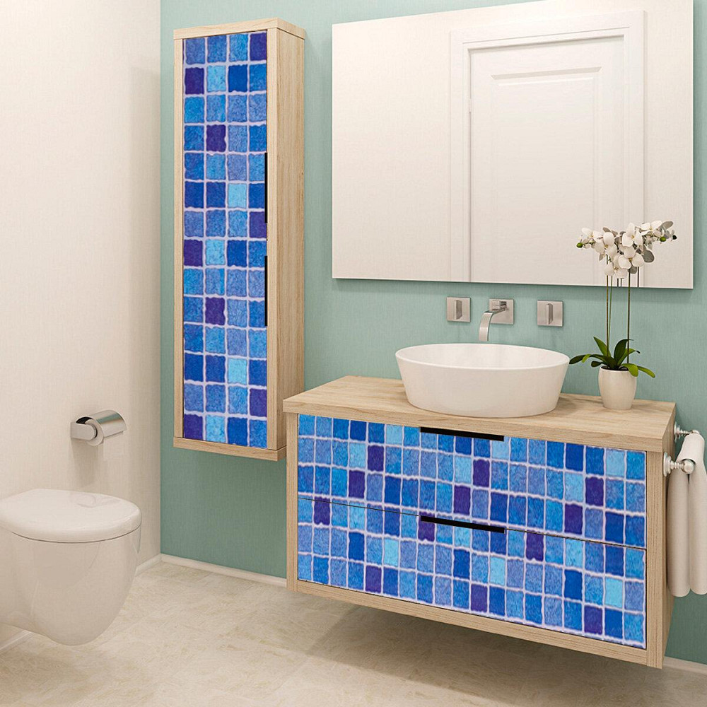 Самоклеющаяся пленка 0,45х10м х 0,07мм синяя мозаика SW-00000825 Днепр - изображение 5