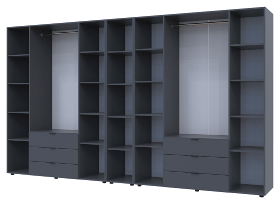Комплект шкафов для одежды Doros Гелар (3 шт.) 348,2х49,5х203,4 см Графит (DRS-011165) Львов