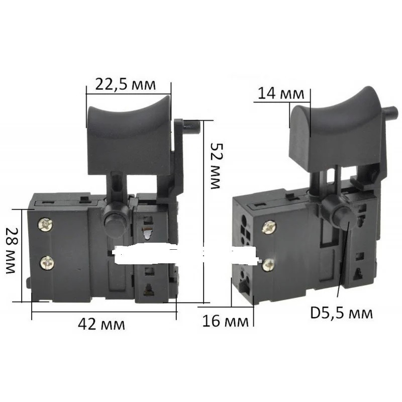 Кнопка мережевий шурупокрут тонкий фіксатор KR9 Полтава - фото 1