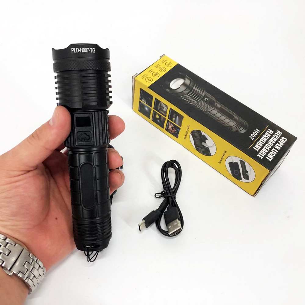 Пылевлагозащищенный ударопрочный фонарь PLD-H007, Профессиональный тактический фонарик CU-77 Львов - изображение 3