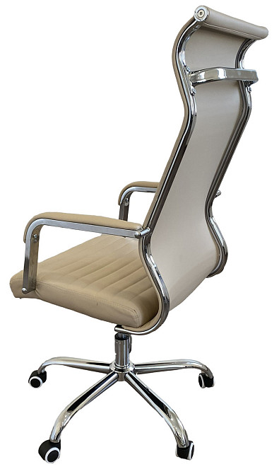 Офисное кресло руководителя Tehforward Selena Tilt хром Светло-кремовый Киев - изображение 5