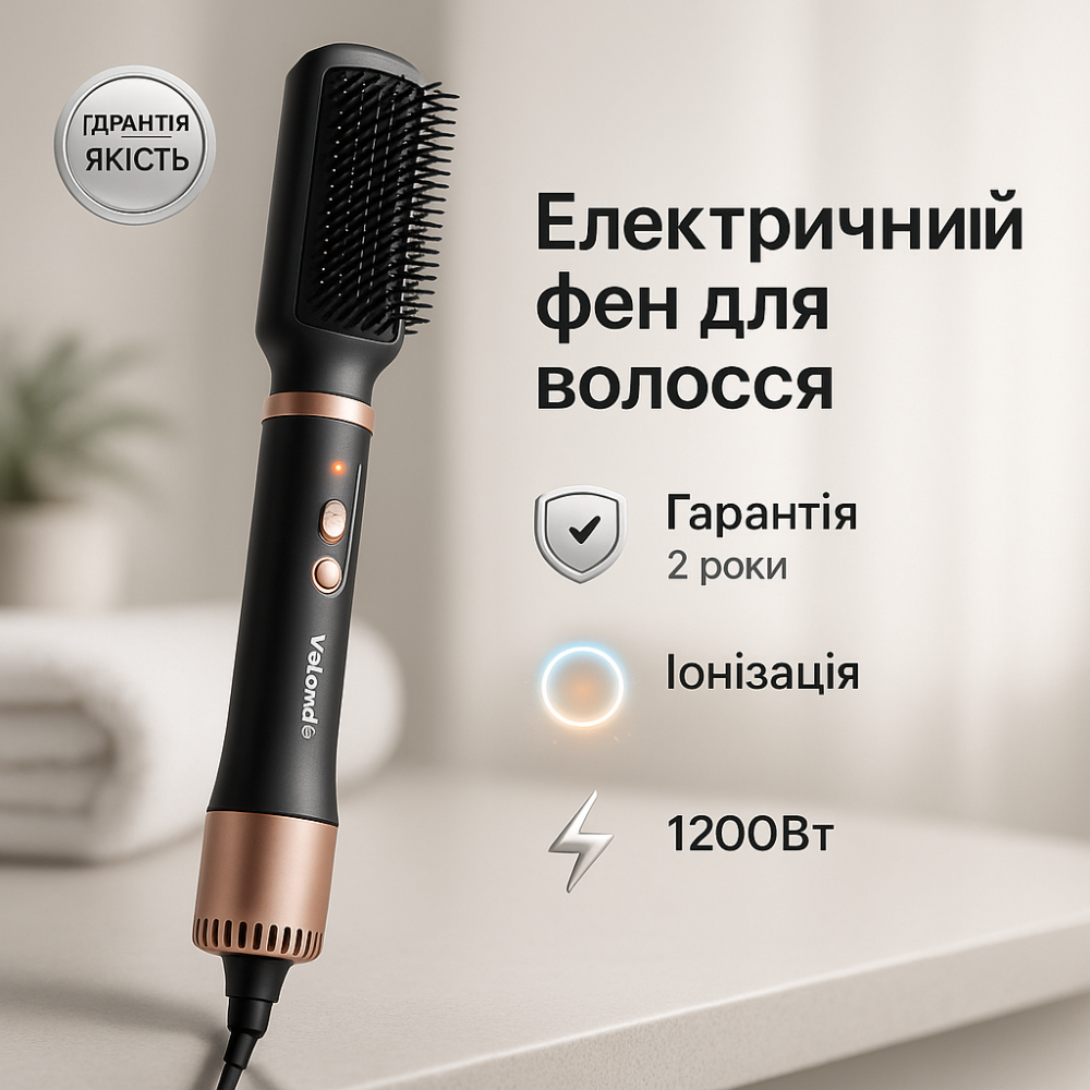 Фен профессиональный домашний для волос ViLgrand, Фен щетка для объема волос расческа объема AO-16 Львов - изображение 4