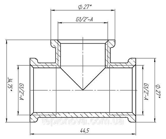 Трійник 1/2" ВВ латунний LT331S OPTIMUM Чернівці