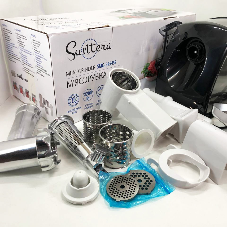 Шнековая электро мясорубка Suntera SMG-5454SS 2200 Вт, Кухонная мясорубка с реверсом MY-93 Львов - изображение 8