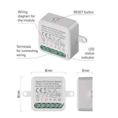 Модуль управління розумним будинком EMOS H5108 ZigBee 3.0 2-Channel Dimmer (H5108) Вінниця