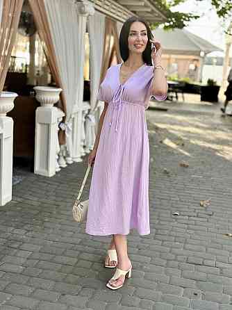 Довга муслінова сукня "Lira" | Норма і батал Ліловий, 46-48 Київ