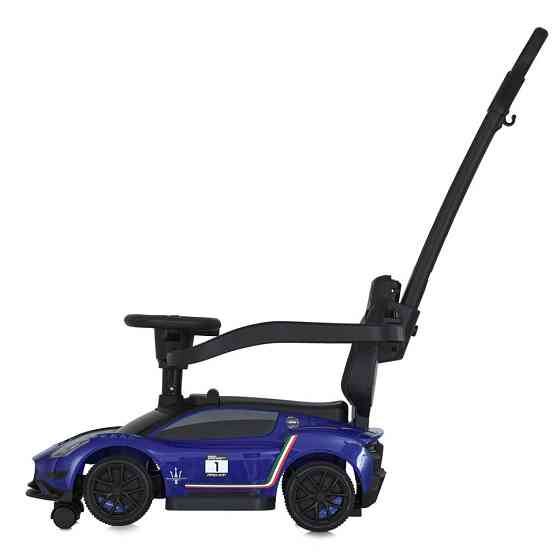 Дитяча каталка-толокар 2 в 1 M 5106-4 синій, з батьківською ручкою Вінниця