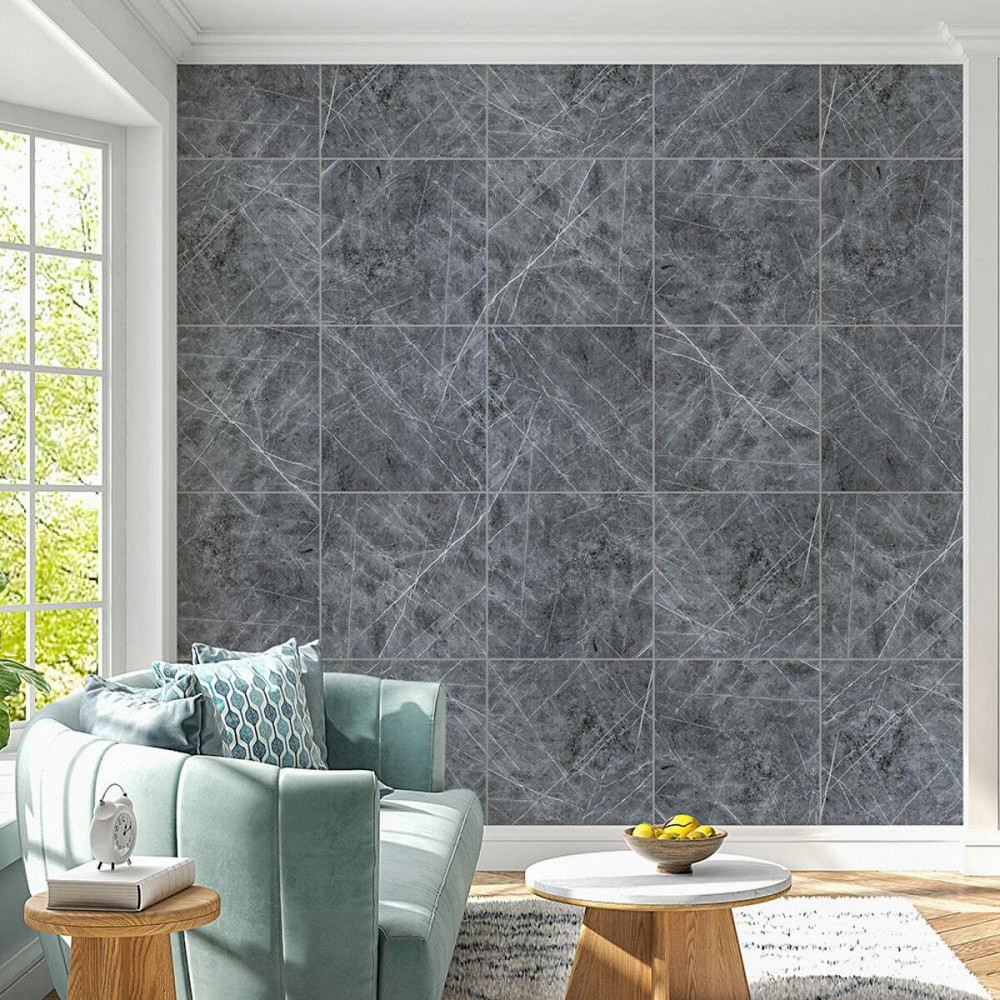 Декоративна ПВХ плита 600х600х3мм Сірий натуральний мармур (S) SW-00001627 Київ - фото 6