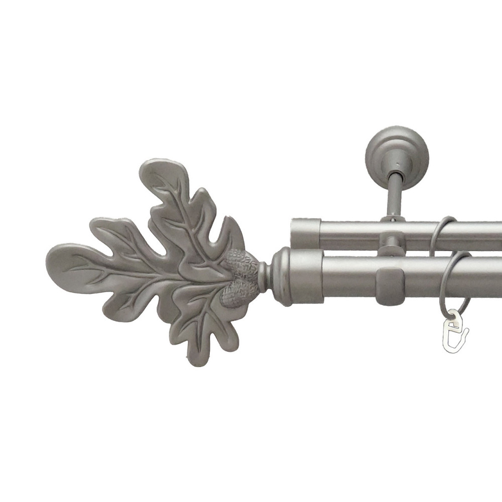 Карниз Orvit Листок Дуба металевий дворядний відкритий Сатин 25\19 мм 300 см (00-00011094) Львов - изображение 1