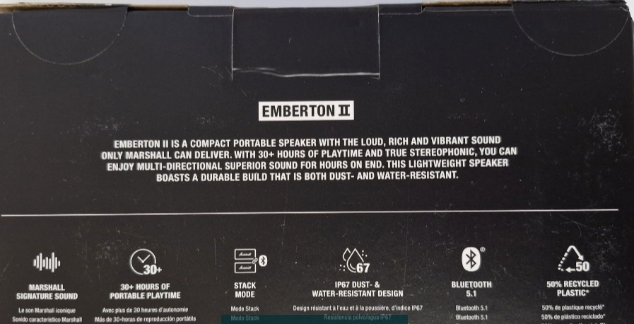 Bluetooth Колонка Marshall Emberton II Black & Brass.Оригінал Київ - фото 5