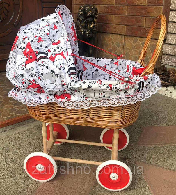 Дитячий візочок плетений для ляльки з лози Київ - фото 8