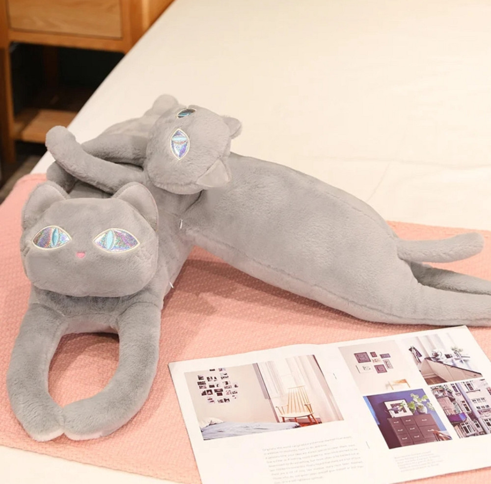 Кот подушка обнимашка 110см серый новый кот батон обнимусь Киев - изображение 2