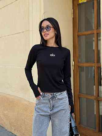 Женский стильный лонгслив с накатом Турецкий рубчик Черный, 46/48 Одесса