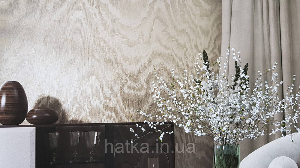 Шпалери вінілові на флізеліні Marburg Lava метрові абстракція хвилі бежеві Київ - фото 3