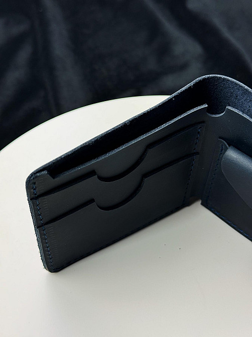 Класичний гаманець із натуральної шкіри SD002 (Синій) Суми - фото 4