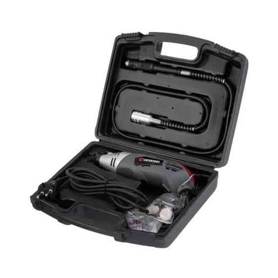 Шліфмашина пряма (гравер) 170 Вт, 8000-35000 об/хв., кейс, аксесурари - 40 од., гнучкий вал INTERTOOL DT-0517 Київ