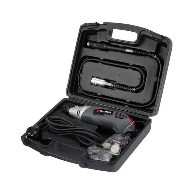 Шлифмашина прямая (гравер) 170 Вт, 8000-35000 об/мин., кейс, аксессурары - 40 ед., гибкий вал INTERTOOL DT-0517 Киев - изображение 2