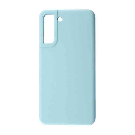 Samsung S21 FE G990 Чехол силиконовый Микрофибра (голубой) Одесса
