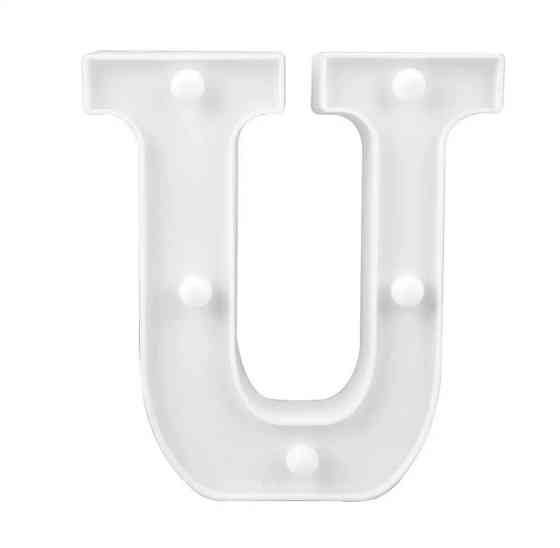 Объемная буква U led маленькая 16 на 11 см белый Киев