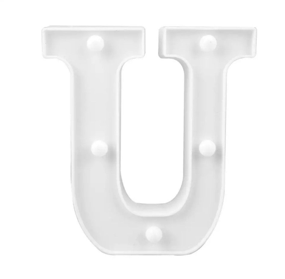 Объемная буква U led маленькая 16 на 11 см белый Киев - изображение 2