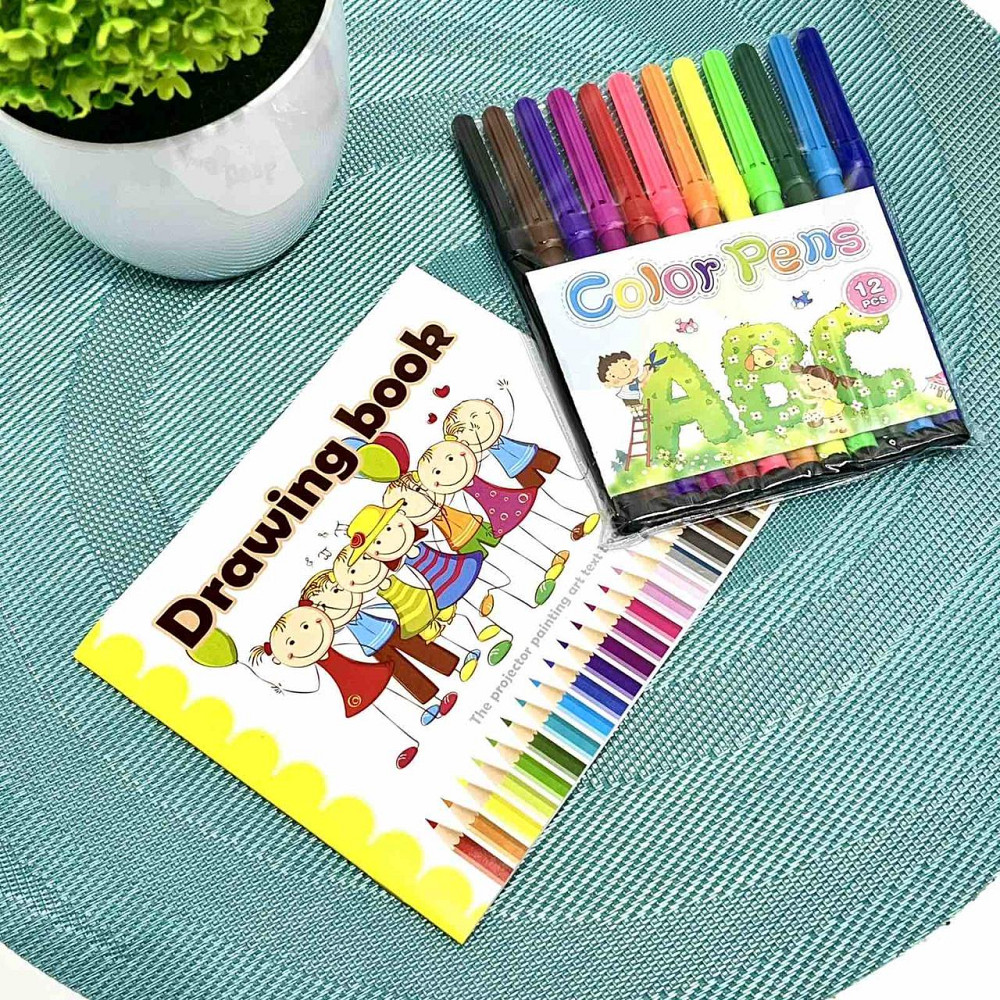 Проектор для малювання 24 листи фломастери 12 шт Блокнот Рожевий (AK 0001 AB) Чернигов - изображение 9