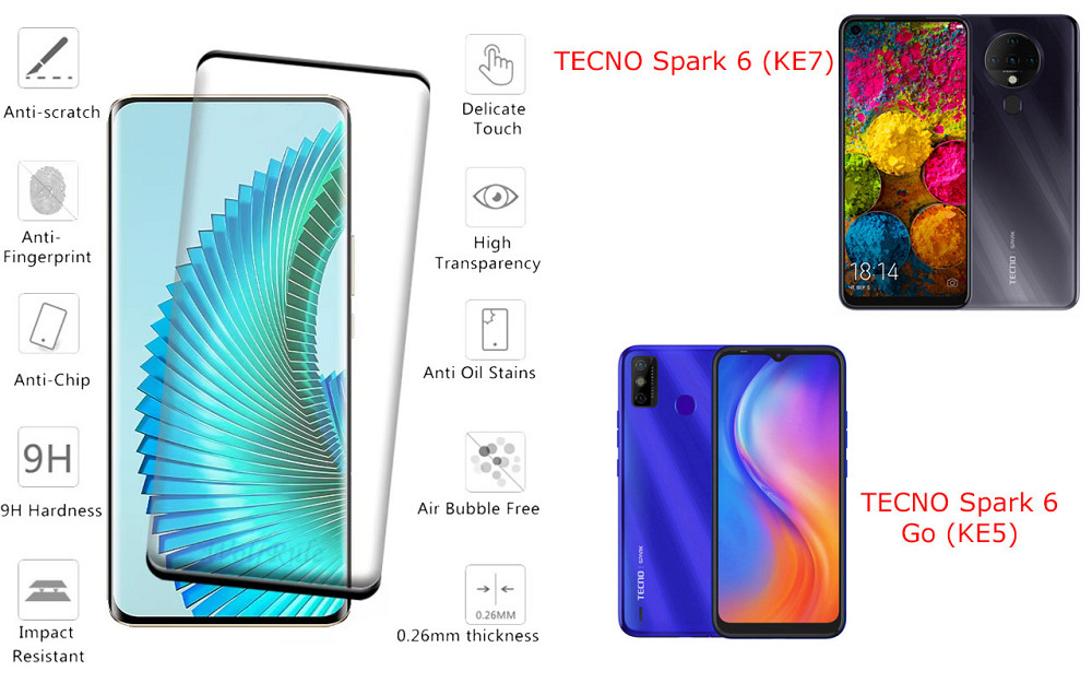 Захисне скло HyperGlass Pro для TECNO Spark 6 (KE7),  Spark 6 Go (KE5) – максимальна чутливість та захист Київ - фото 2