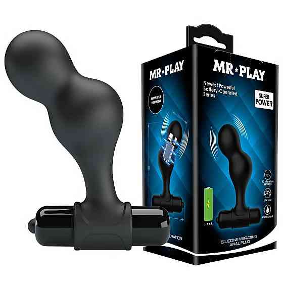 Анальный стимулятор с вибрацией Pretty Love MR PLAY, чёрный, 10 х 3 см Sex Aura Киев